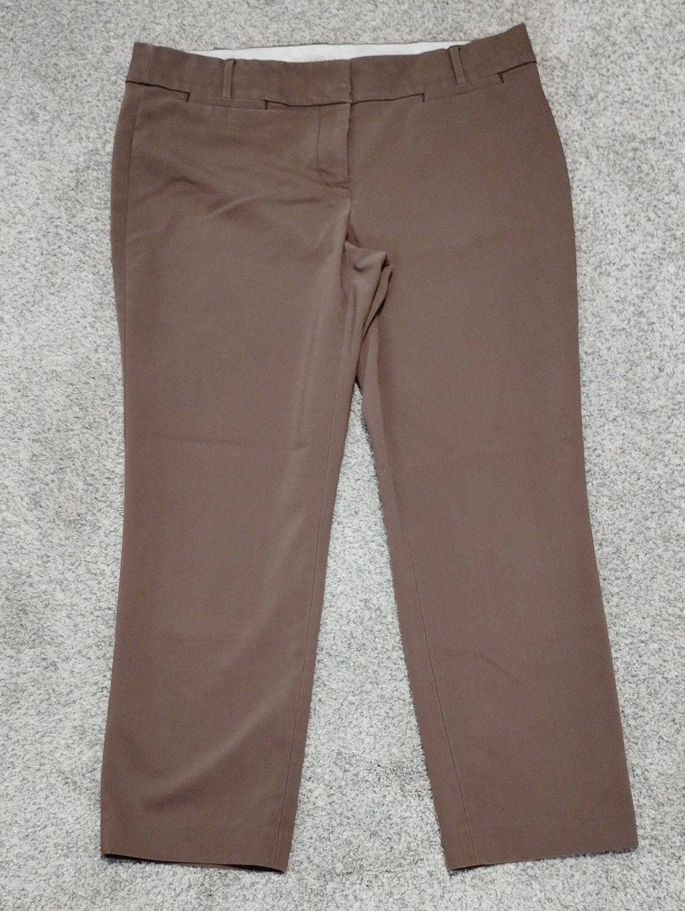 LOFT Brown Tailored Straight-Leg Trousers